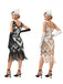 She slips into this 1920s V-Neck Sequined Fringe Evening Dress and suddenly it's a 1920s daydream