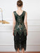 1920s V-Neck Sequined Tassel Flapper Sleeveless Dress — the kind of 1920s dress that makes strangers smile