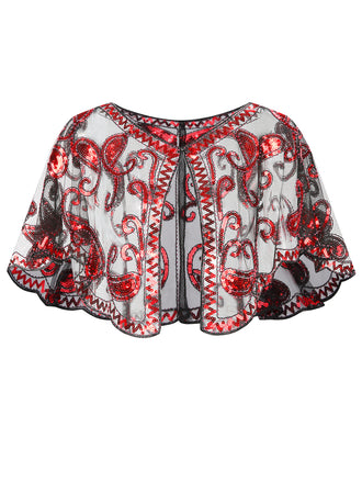 1920s Vintage Cashew Sequin Cape - vintage fashion, retro style