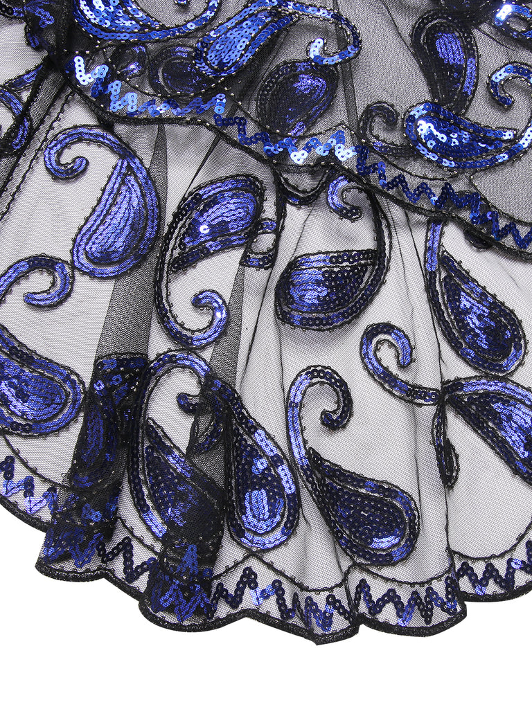 1920s Vintage Cashew Sequin Cape - vintage fashion, retro style