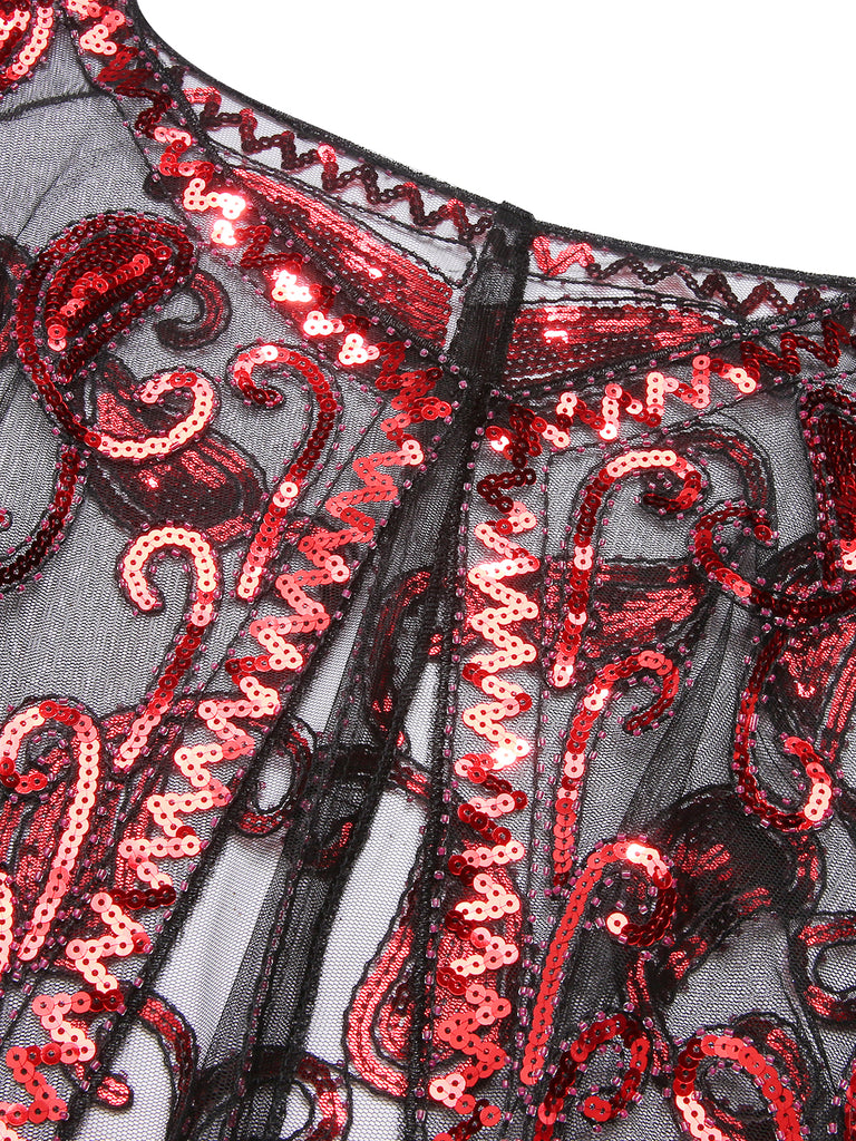 1920s Vintage Cashew Sequin Cape - vintage fashion, retro style