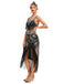 1920s Vintage Fringe Sequined Midi Party Dress: where 1920s romance meets her modern spirit