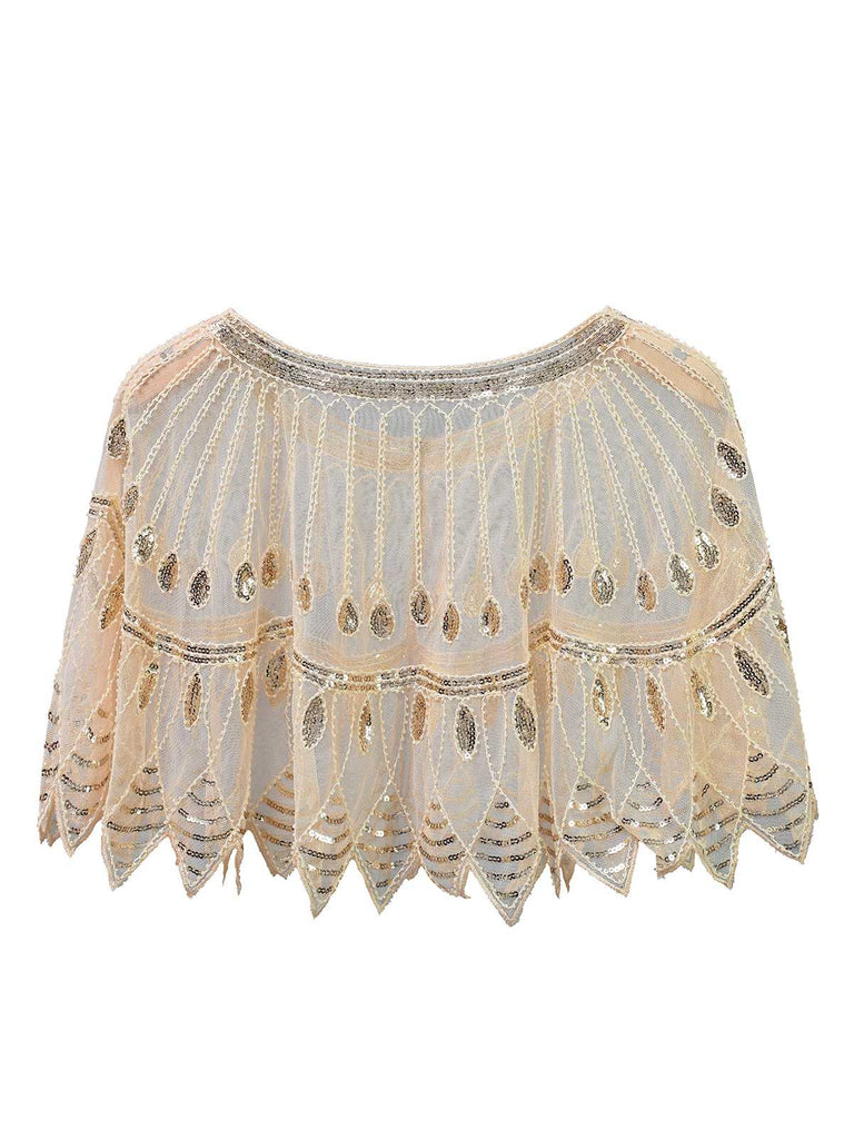 1920s Vintage Sequin Beading Mesh Cape - vintage fashion, retro style