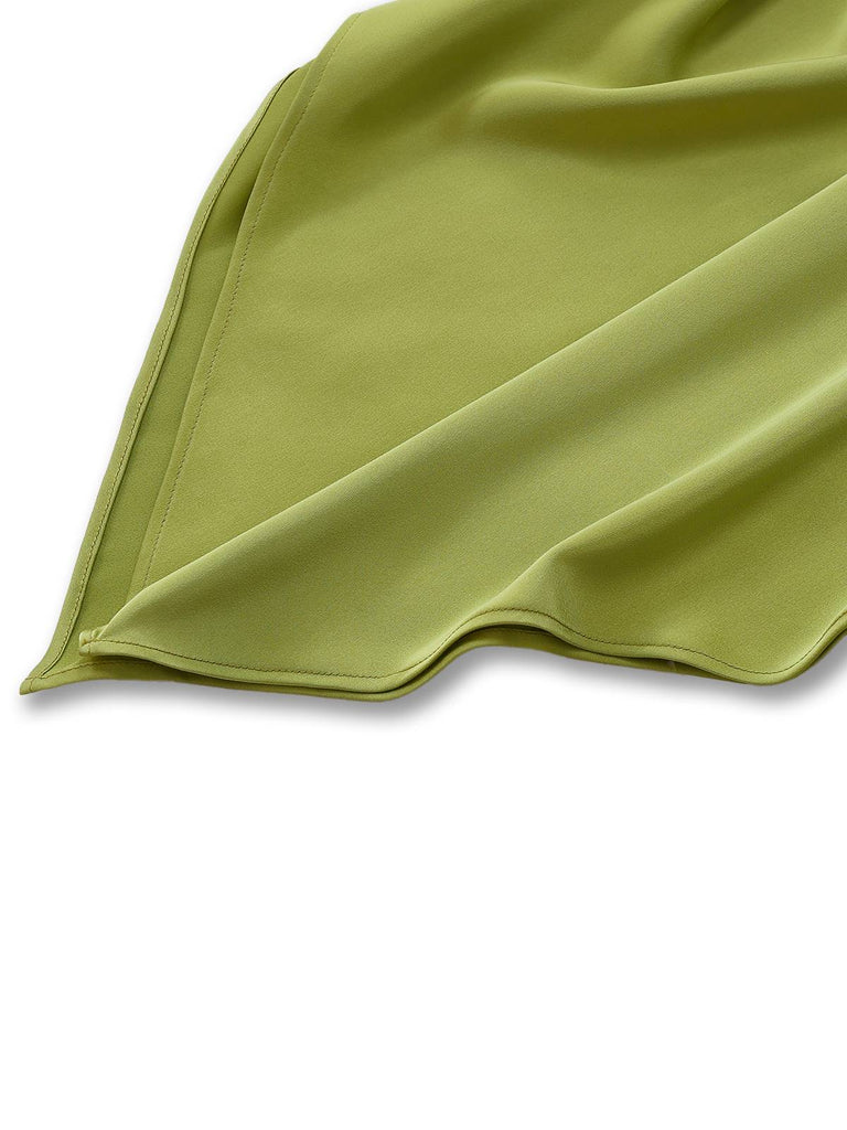 Green fabric on a white background