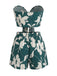 2PCS 1930s Tropical Floral Print Strapless & Shorts Set - vintage fashion, retro style