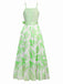 1930s Bow Organza Floral Spaghetti Straps Dress - vintage dress, retro fashion