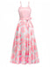 1930s Bow Organza Floral Spaghetti Straps Dress - vintage dress, retro fashion