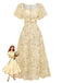 Yellow 1930s Butterfly Flutter Sleeve Chiffon Dress - vintage dress, retro fashion