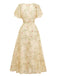 Yellow 1930s Butterfly Flutter Sleeve Chiffon Dress - vintage dress, retro fashion