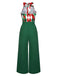 1930s Christmas Plaid Lace Patchwork Jumpsuit: timeless style reimagined