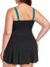1930s Color Block Ribbed One-Piece Swimsuit, vintage swimsuit, pin-up swimwear, retro beach style, women, elegant