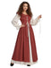 1930s Colorblock Ruffled Lace-Up Renaissance Dress - vintage dress, retro fashion