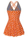 View 9: 1930s 1930s Cross Straps Polka Dots Swimsuit, perfect for retro themed parties, vintage fashion enthusiasts and special occasions