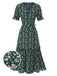 View 7: 1930s 1930s Daisy Surplice V-Neck Belted D