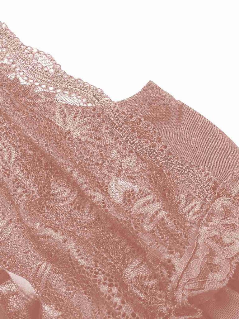 View 6: 1930s 1930s Deep V-Neck Lace Mesh Nightgown, perfect for retro themed parties, vintage fashion enthusiasts and special occasions