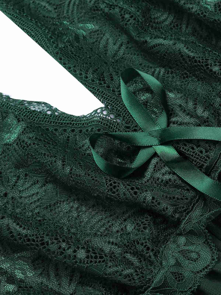 View 14: 1930s 1930s Deep V-Neck Lace Mesh Nightgown, perfect for retro themed parties, vintage fashion enthusiasts and special occasions