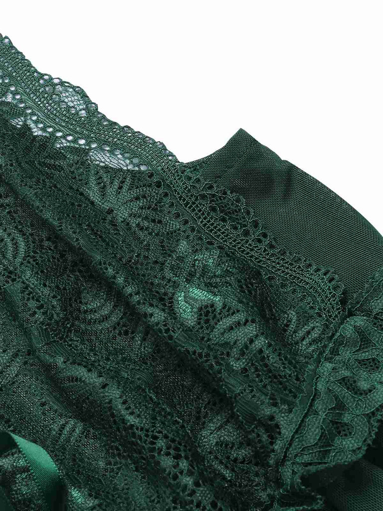 View 15: 1930s 1930s Deep V-Neck Lace Mesh Nightgown, perfect for retro themed parties, vintage fashion enthusiasts and special occasions