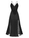 1930s Dots Sheer Satin Patchwork Straps Nightgown: where 1930s romance meets her modern spirit