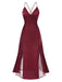 Front view: 1930s 1930s Dots Sheer Satin Patchwork