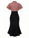 & 1930s Dots Tie Neck Mermaid Dress - vintage dress, retro fashion