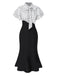 & 1930s Dots Tie Neck Mermaid Dress - vintage dress, retro fashion