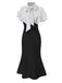 & 1930s Dots Tie Neck Mermaid Dress - vintage dress, retro fashion