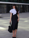 She slips into this 1930s Dots Tie Neck Mermaid Dress and suddenly it's a 1930s daydream