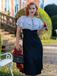 1930s Dots Tie Neck Mermaid Dress - vintage dress, retro fashion