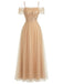 Beige 1930s Sequin Mesh Patchwork Cold-Shoulder Dress - vintage dress, retro fashion