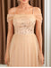 Beige 1930s Sequin Mesh Patchwork Cold-Shoulder Dress - vintage dress, retro fashion