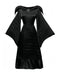Black 1930s Halloween Maleficent Batwing Sleeve Dress Set - vintage dress, retro fashion, classic black