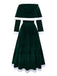 1930s Christmas Mrs. Santa Claus Velvet Dress with Cape - vintage dress, retro fashion