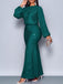 1930s Glitter Ruched Lantern Sleeve Knit Fishtail Dress - vintage dress, retro fashion