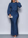 1930s Glitter Ruched Lantern Sleeve Knit Fishtail Dress - vintage dress, retro fashion