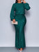 1930s Glitter Ruched Lantern Sleeve Knit Fishtail Dress - vintage dress, retro fashion