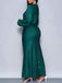 1930s Glitter Ruched Lantern Sleeve Knit Fishtail Dress - vintage dress, retro fashion