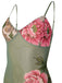 Green 1930s Floral Spaghetti Strap Bodycon Maxi Dress - vintage dress, retro fashion