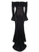 1930s Off-Shoulder Lace Flare Sleeve Maxi Mermaid Dress - vintage dress, retro fashion