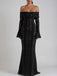 1930s Off-Shoulder Lace Flare Sleeve Maxi Mermaid Dress - vintage dress, retro fashion