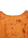 Orange 1930s Cotton Sleeveless Printed Fitted Dress - vintage dress, retro fashion