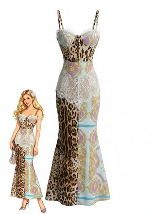 Sky Blue 1930s Sleeveless Spaghetti Strap Long Dress - vintage dress, retro fashion