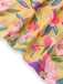 Yellow 1930s Floral Ruffled Deep V-Neck Cutout Dress - vintage dress, retro fashion