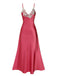 Side view: 1930s 1930s Embroidered Faux Satin Stra