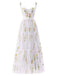 1930s Floral Mesh Boned Lace-Up Dress, classic vintage style elegant retro fashion - Image 15