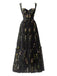 1930s Floral Mesh Boned Lace-Up Dress, classic vintage style elegant retro fashion - Image 4