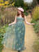 1930s Floral Mesh Boned Lace-Up Dress - vintage dress, retro fashion