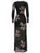 1930s Floral Mesh Long Sleeve Maxi Dress - vintage dress, retro fashion