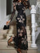 1930s Floral Mesh Long Sleeve Maxi Dress - vintage dress, retro fashion