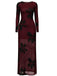 1930s Floral Mesh Long Sleeve Maxi Dress - vintage dress, retro fashion