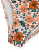 1930s Floral Ruffle Cutout Tie-Front One-Piece Swimsuit, vintage swimsuit, pin-up swimwear - perfect for women who love vintage and retro fashion